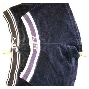 2 pairs of original terry cloth juicy  shorts